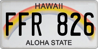 HI license plate FFR826