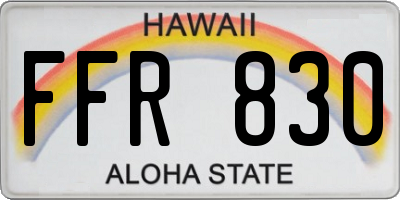 HI license plate FFR830