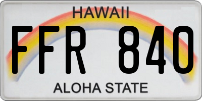 HI license plate FFR840