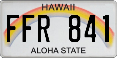 HI license plate FFR841