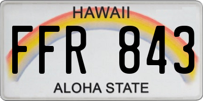 HI license plate FFR843
