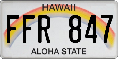 HI license plate FFR847