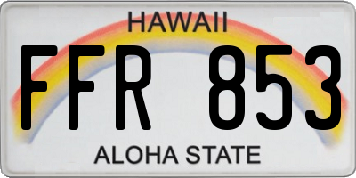HI license plate FFR853