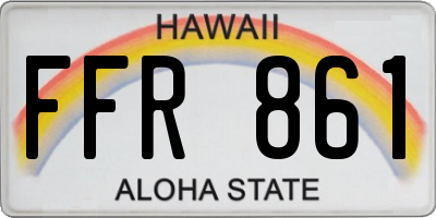 HI license plate FFR861