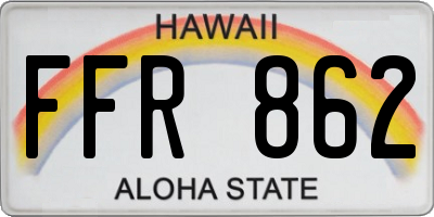 HI license plate FFR862