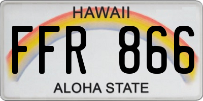 HI license plate FFR866