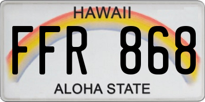 HI license plate FFR868