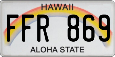 HI license plate FFR869