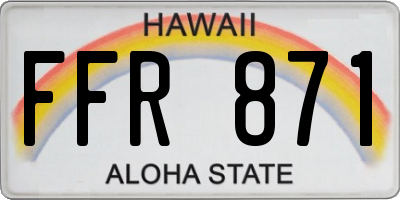 HI license plate FFR871