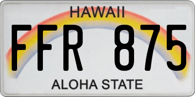 HI license plate FFR875