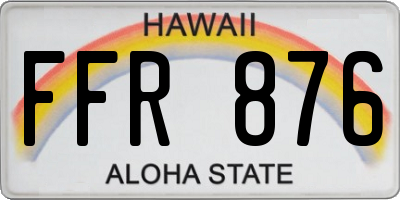 HI license plate FFR876