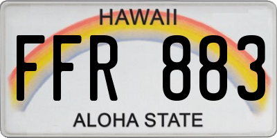 HI license plate FFR883