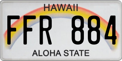 HI license plate FFR884
