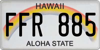 HI license plate FFR885