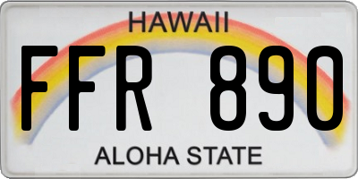 HI license plate FFR890