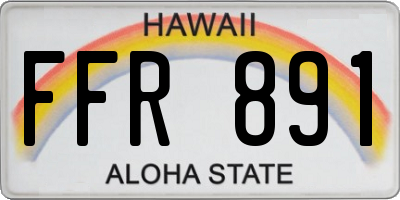 HI license plate FFR891