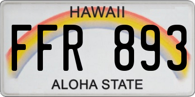 HI license plate FFR893