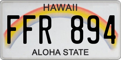 HI license plate FFR894