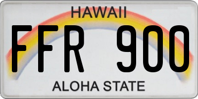 HI license plate FFR900