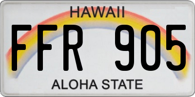 HI license plate FFR905