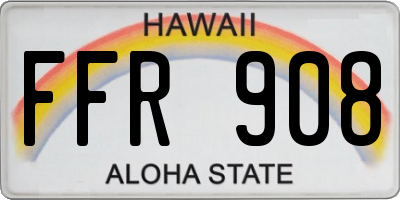 HI license plate FFR908