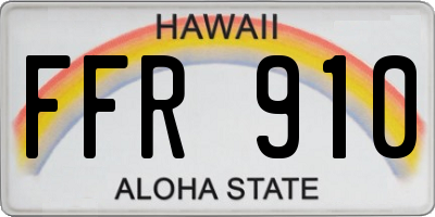 HI license plate FFR910