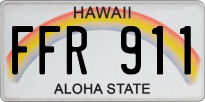 HI license plate FFR911
