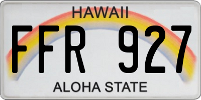 HI license plate FFR927