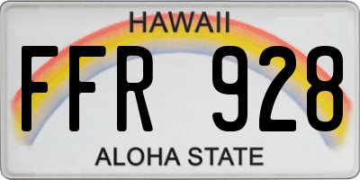 HI license plate FFR928