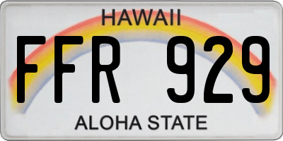 HI license plate FFR929