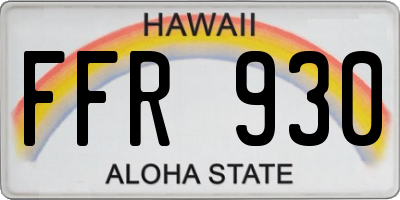 HI license plate FFR930