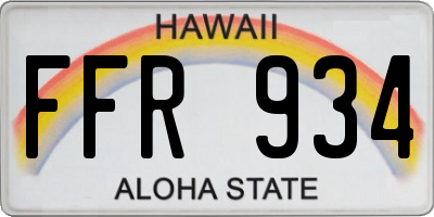 HI license plate FFR934