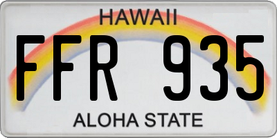 HI license plate FFR935