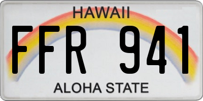HI license plate FFR941
