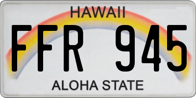 HI license plate FFR945