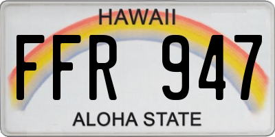 HI license plate FFR947
