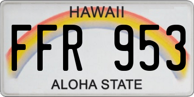 HI license plate FFR953
