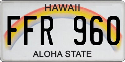 HI license plate FFR960