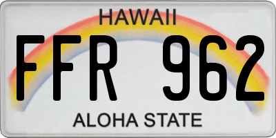 HI license plate FFR962