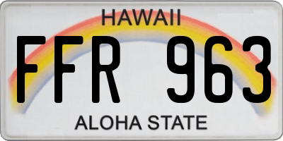 HI license plate FFR963