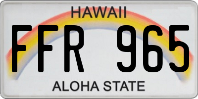 HI license plate FFR965