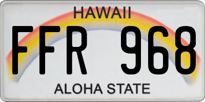 HI license plate FFR968