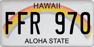 HI license plate FFR970