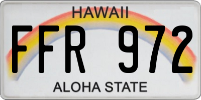 HI license plate FFR972