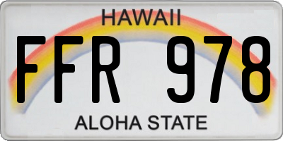 HI license plate FFR978