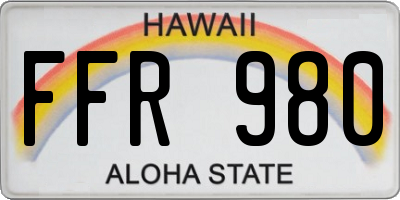 HI license plate FFR980