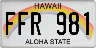 HI license plate FFR981