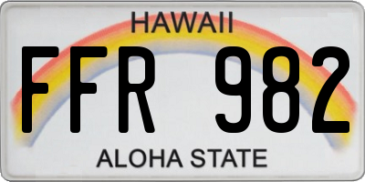HI license plate FFR982