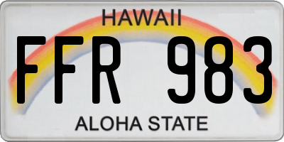 HI license plate FFR983