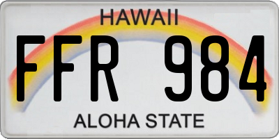 HI license plate FFR984
